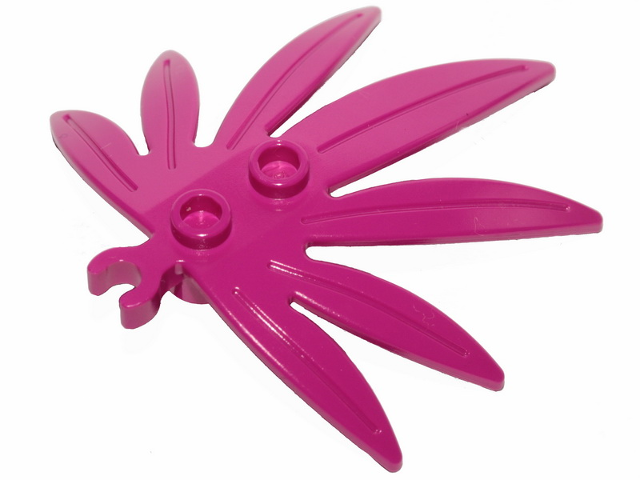 Plant, Leaves 6 x 5 Swordleaf with Clip [Thick Open O Clip] in Magenta