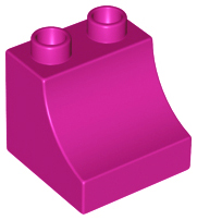 Duplo Brick 2 x 2 x 1 1/2 with Curve in Magenta