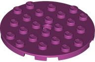 Plate Round 6 x 6 with Hole in Magenta