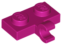 Plate Special 1 x 2 with Clip Horizontal on Side in Magenta