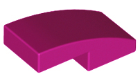 Brick Curved 2 x 1 No Studs [1/2 Bow] in Magenta
