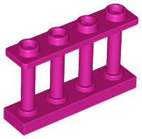 Fence Spindled 1 x 4 x 2 [4 Top Studs] in Magenta