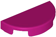 Tile Round 1 x 2 Half Circle in Magenta