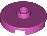 Plate Special Round 2 x 2 with Center Stud (Jumper Plate) in Magenta