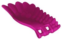 Creature Body Part, Wing 4 x 7 Right with Feathers and Handles for Clips in Magenta
