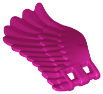 Creature Body Part, Wing 4 x 7 Left with Feathers and Handles for Clips in Magenta
