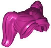 Hair Pigtails High, Long Bangs, Hole on Top, Hair Ties [Plain] in Magenta