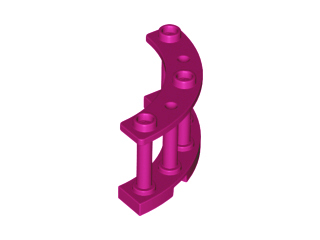 Fence Spindled 4 x 4 x 2 Quarter Round with 3 Studs in Magenta