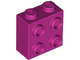 Brick Special 1 x 2 x 1 2/3 with 4 Studs on 1 Side in Magenta