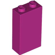 Brick 1 x 2 x 3 with Bottom Stud Holder in Magenta