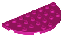 Plate Round Half 4 x 8 in Magenta