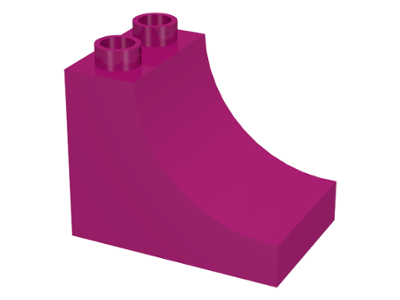 Duplo Brick 2 x 3 x 2 with Curve in Magenta