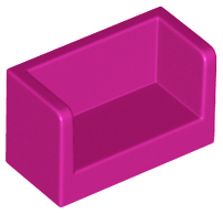 Panel 1 x 2 x 1 with Rounded Corners and 2 Sides in Magenta