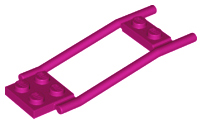 Animal / Creature Accessory, Horse Hitching, 1 x 2 Plate and 2 x 2 Plate [Studded] in Magenta