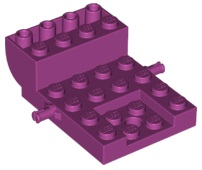 Vehicle Base, Carriage 4 x 6 x 1 2/3 with Wheel Clip Pins in Magenta