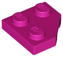 Wedge Plate 2 x 2 Cut Corner in Magenta