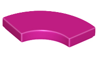 Tile 2 x 2 Curved, Macaroni in Magenta