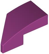Brick Wedged, Curved 2 x 1 with Stud Notch Right in Magenta