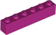 Brick 1 x 6 in Magenta