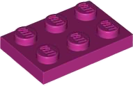 Plate 2 x 3 in Magenta