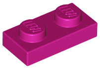 Plate 1 x 2 in Magenta