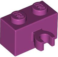 Brick Special 1 x 2 with Vertical Clip [Open O Clip] in Magenta