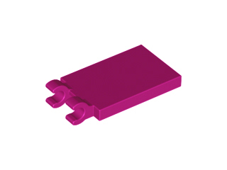 Tile Special 2 x 3 with 2 Clips [Thick Open O Clips] in Magenta