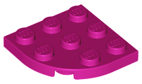 Plate Round Corner 3 x 3 in Magenta