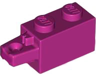Hinge Brick 1 x 2 Locking with 1 Finger Horizontal End in Magenta