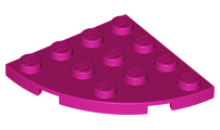Plate Round Corner 4 x 4 in Magenta