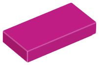 Tile 1 x 2 with Groove in Magenta
