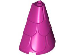 Tower Roof 2 x 4 x 4 Half Cone Shaped with Roof Tiles in Magenta