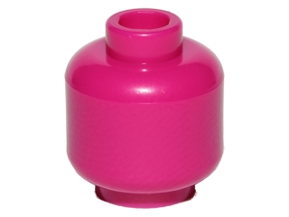 Minifig Head [Plain] [Hollow Stud] in Magenta
