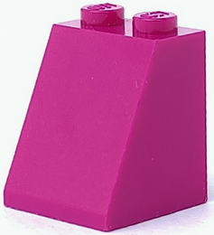 Brick Sloped 65° 2 x 2 x 2 with Bottom Tube in Magenta