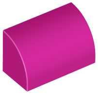 Brick Curved 1 x 2 x 1 No Studs in Magenta