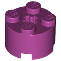 Brick Round 2 x 2 with Axle Hole in Magenta