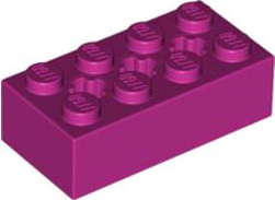 Brick Special 2 x 4 with 3 Axle Holes in Magenta