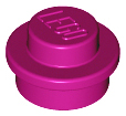 Plate Round 1 x 1 with Solid Stud in Magenta