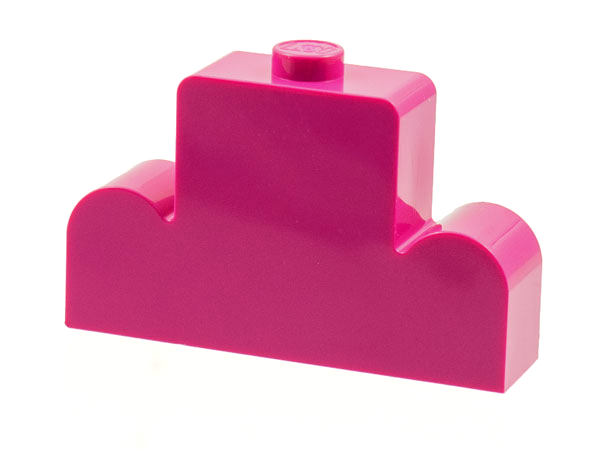 Brick Curved 1 x 4 x 2 Centre Stud Top in Magenta
