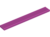 Tile 1 x 8 with Groove in Magenta