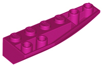 Brick Wedged, Curved Inverted 6 x 2 Right in Magenta