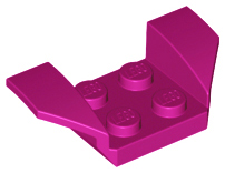 Mudguard 2 x 4 with 2 x 2 Studs and Flared Wings in Magenta