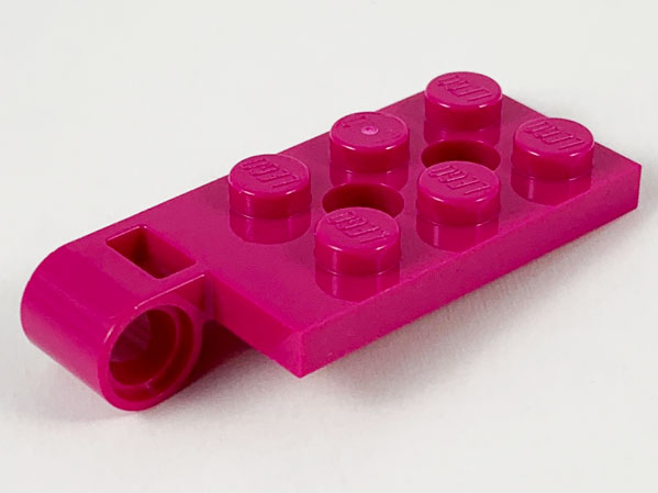 Hinge Plate 2 x 4 with Pin Hole with 2 Holes - Top in Magenta