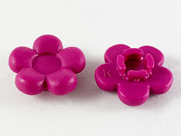 Clikits Icon, Flower 2 x 2 Small, 5 Petals with Pin [Frosted] in Magenta