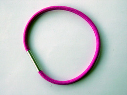 Clikits Cord, Elastic Loop 6 x 6 with 13mm Metal Band (Hair Band / Tie) in Magenta