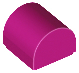 Brick Curved 1 x 1 x 2/3 Double Curved Top, No Studs in Magenta