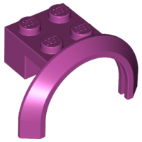 Wheel Arch, Mudguard 4 x 2 1/2 x 2 with 2 x 2 Plate in Magenta