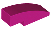 Brick Curved 3 x 1 No Studs in Magenta