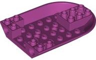 Aircraft Fuselage Curved Forward 6 x 8 Bottom with 2 Pin Holes in Magenta