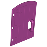 Duplo Door 1 x 4 x 4 with Rounded Top and Handle - Castle in Magenta